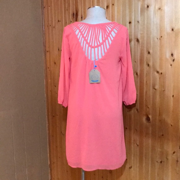 NWT Kori Coral Long Sleeve Small Boutique Dress - Picture 2 of 8